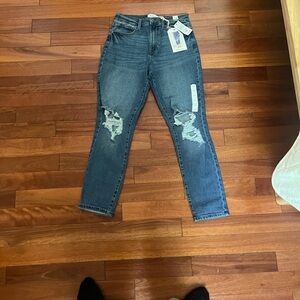 Celebrity Pink Women's Ripped Skinny Jeans - Dark Blue